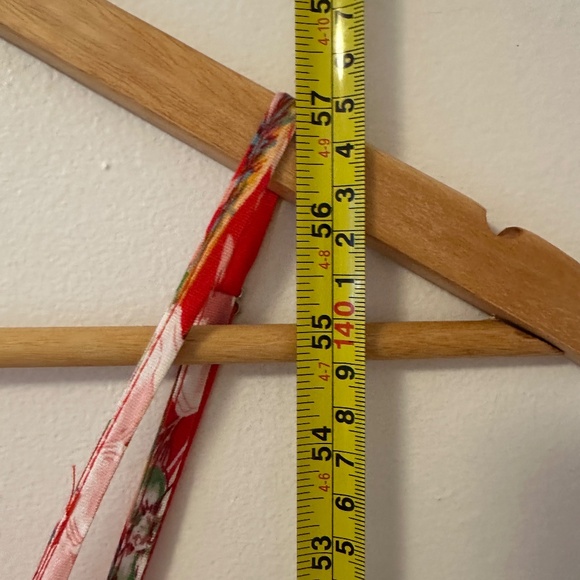 See You Monday Red Tropical Print Maxi Dress with Waist Tie | Size Medium - Picture 5 of 8